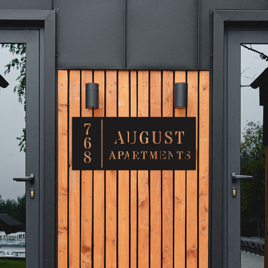 Modern Apartment Address Sign