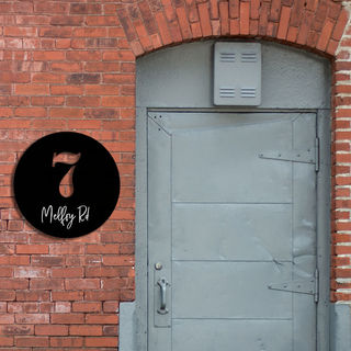 House Number Signs - Stencil & Layered Circle