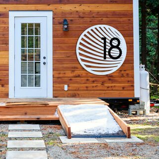 Modern Stencil House Number Signs - The Flare Circle