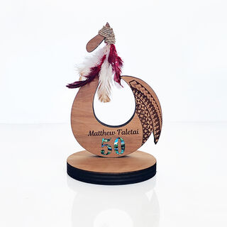 Engraved Fish Hook - Pasifika 21st Key alternative - Christening, Baptism, New Born, 1st Birthday Gift