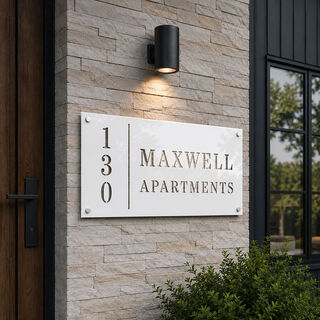 Modern Apartment Address Sign
